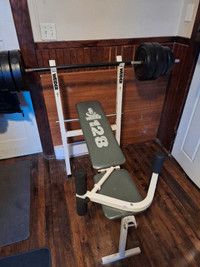 Bench press and weights 
