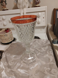 A Beautiful Cranberry Crystal Goblet 