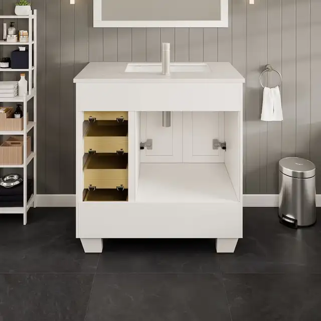 30” Bathroom Vanity with Carrara Quartz Top – Brand New in Cabinets & Countertops in Oakville / Halton Region - Image 7