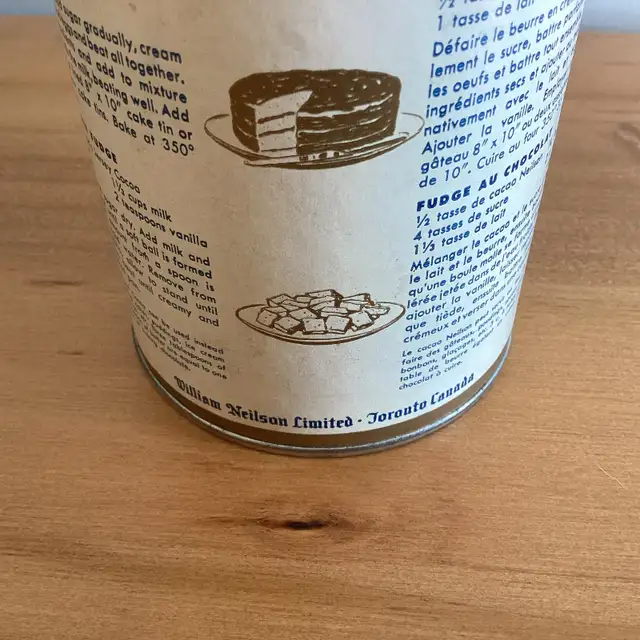 Vintage Neilson’s Jersey Brand Cocoa container can 40’s Toronto in Arts & Collectibles in City of Toronto - Image 5