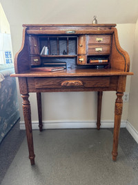 Secretary / Rolltop Writing Desk, Solid Wood