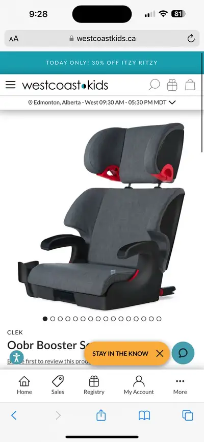 clek Oobr booster car seat slate/black color/used a few, View more