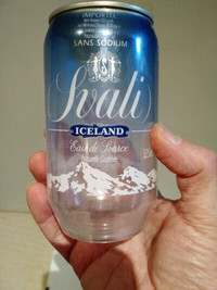 Svali spring water collector's transparent can - 325ml 1990