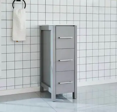 BRAND NEW Vanity Art 12” Stone top Vanity Side Cabinet in Grey, View more