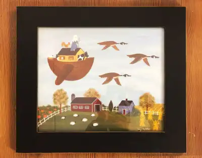 Print of the painting titled “Guiding The Way” Beautifully framed 18X14 inches Signed by the artist...