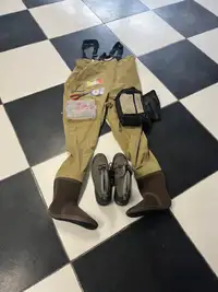 Fly fishing gear. Waders XL, boots size 12-13. 