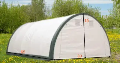 Highest Quality Guarantee. Our Best Dome Storage Shelter 30'x65'x15' (300g PE): Comes With: 30ft x 6...