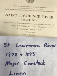 * St.. Lawrence River, 1876, Rockport On. , XL linen backed map
