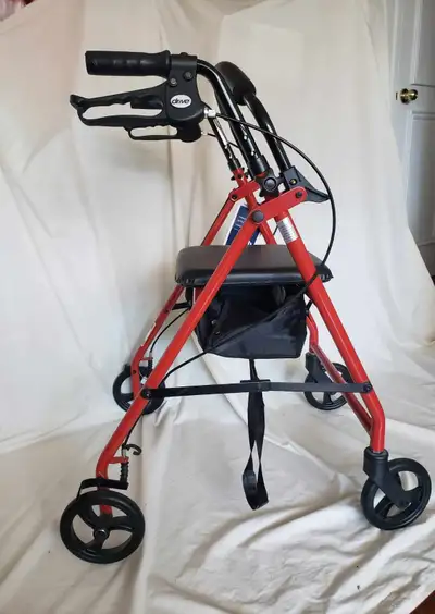 Drive 4-Wheel Folding Aluminum Rollator with Seat, Backrest & Ha, View more