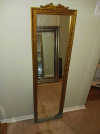 Vintage full length mirror. Brass/copper finish. 