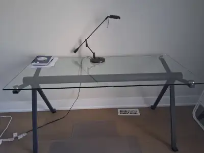 Glass desk, View more