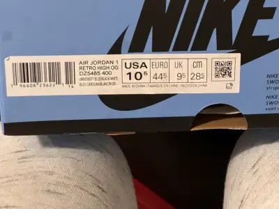Jordan 1 High Unc Toe - Size 10.5, View more