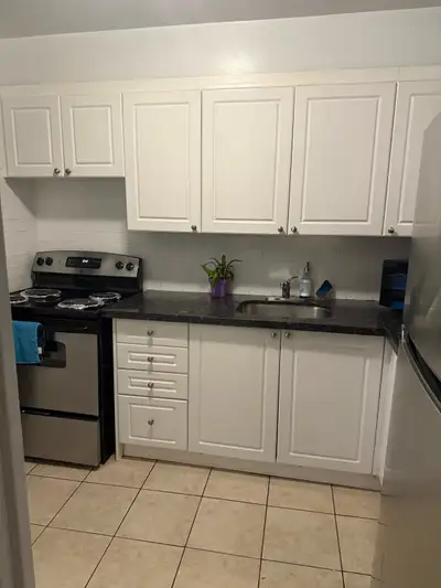 Hi the room is available for may 1st is close to broadview and cosburn ave 5 minutes away from broad...