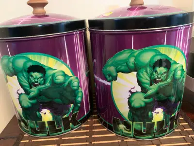 2 Hulk Super Hero  Tins ( for Lego or small parts storage), View more