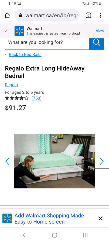 Regalo 54" extra long hide away bedrail. New in box  in Gates, Monitors & Safety in City of Halifax - Image 2