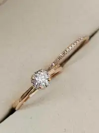 14k rosegold Canadian diamond ring set 