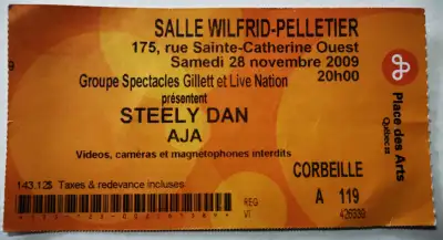 Steely Dan - 1 Concert Stub, View more