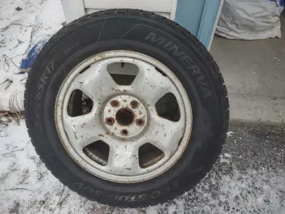 -4 studded winter tires on sale -Tire Brand/Model: Minera Eco Stud-SUV -Silver steel, 5x120 bolt pat...