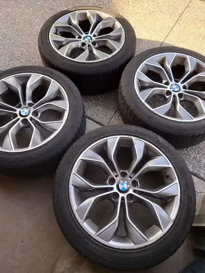 Selling 4pcs used BMW X3/X4 tires with rims. These are 19-inch OEM BMW "Y-spoke 608" alloy wheel. Or...