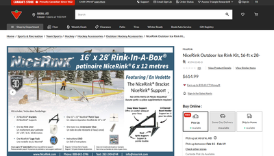NiceRink Outdoor Ice Rink Kit, 16-ft x 28-ft, View more