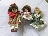 Vintage Porcelain dolls Russ Berrie Nov Topaz plus - obo