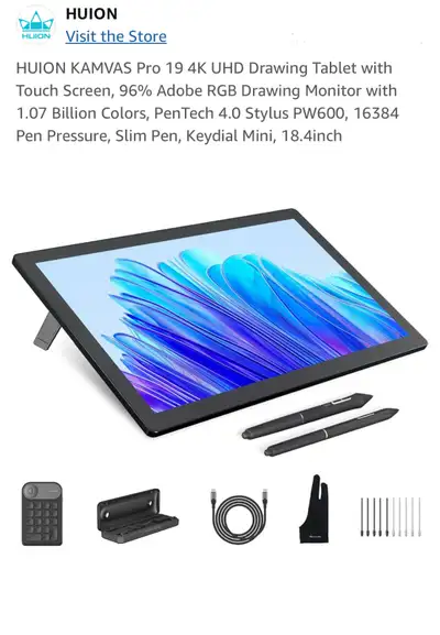 HUION KAMVAS Pro 19 4K UHD Drawing Tablet 【like new】, View more
