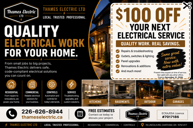 Thames Electric Ltd. - Electrician Serving Chatham-Kent571055000498350082