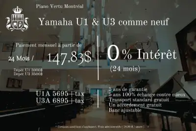PIANOS KAWAI YAMAHA - Financement 0% Intérêt, 24 mois, View more