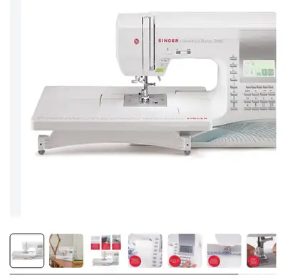 New Singer 9960 Quantum Stylist model. 1172 stitch applications and letters 13 button hole styles In...