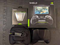Nvidia Shield Portable with Carbon Fiber Lid and Hard Case.