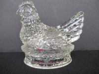 Vintage Glass Chicken on Nest Candy Container