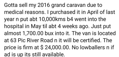 2016 Grand Caravan 