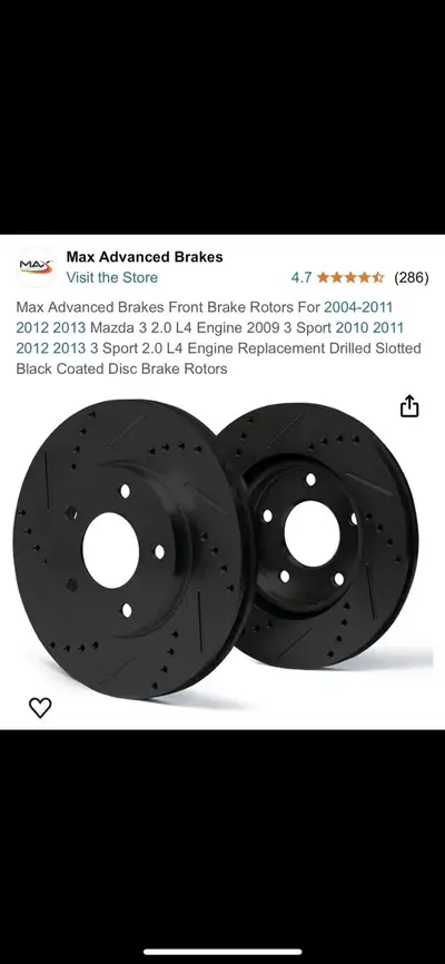 $90 or best offer Brand New Front Rotors Black Anti-Rust Coating Slotted & Drilled Part # 31373 Fits...