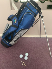 Junior Pro Select golf bag, stand, golf balls, tees