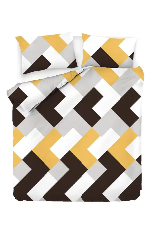 Fleuriane White/Brown/Yellow/Gray 100% Cotton Duvet Cover Set in Bedding in Hamilton - Image 2