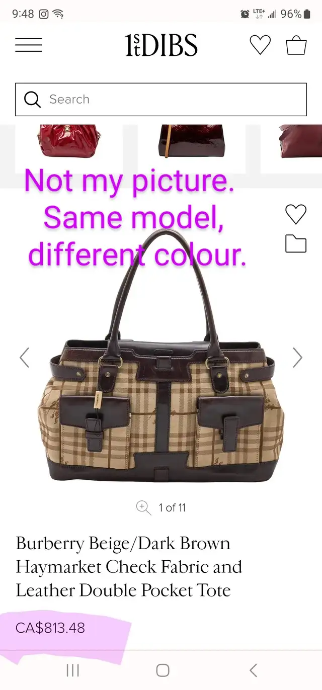 Authentic Burberry Haymarket handbag in Women's - Bags & Wallets in Mississauga / Peel Region - Image 11