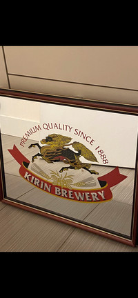 KIRIN BREWERY BEER ADVERTISING SIGN & MIRROR $55
