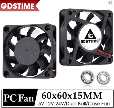 6015 12V DC Brushless Dual Ball Bearing Fan GDSTIME | NEW, View more