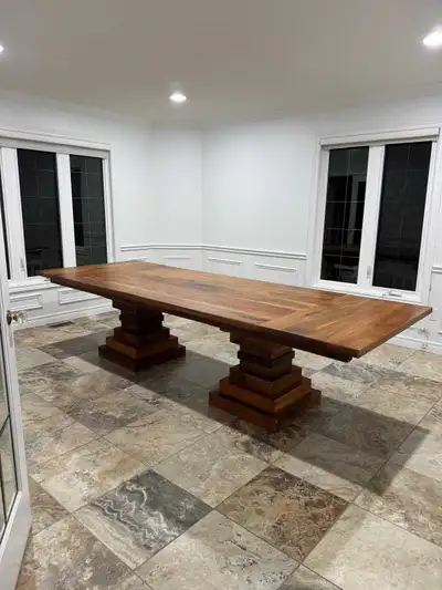 Solid Wood: Custom Black Walnut & Black Cherry Dining Table, View more
