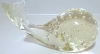 Vintage Italian Murano Controlled Bubbles Clear Art Glass Whale