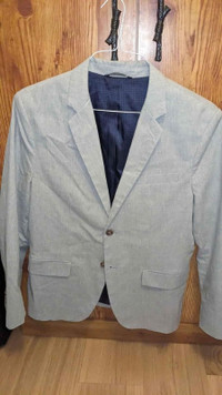 Banana Republic blazer sport coat suit jacket grey 42 S short