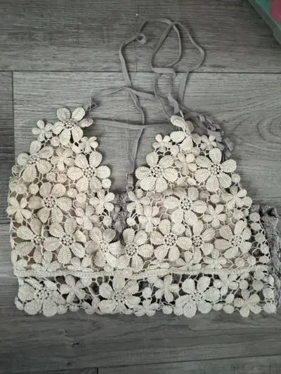 Ivory floral bralette - size S/M, View more