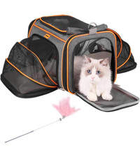 New Cat & Dog Travel Carrier 2-Sided Expandable Pet Travel Carri