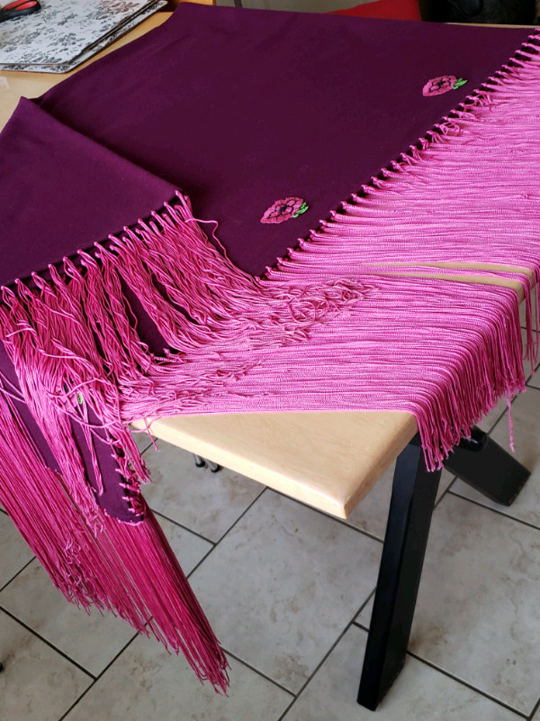Pow Wow Wool Dancing Shawl,  long fringe & Flowers, NEW in Women's - Other in Calgary - Image 3