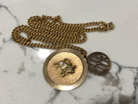 18K Gold necklace Taurus Medallion