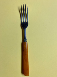 Vintage MCM Bakelite Handle Fork & Stainless Steel