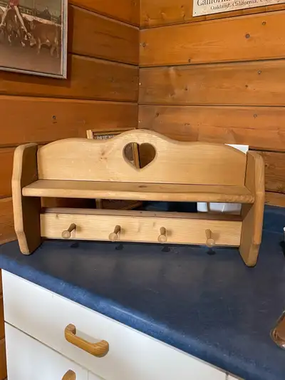 Solid Wood coat rack and shelf, View more