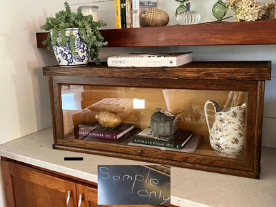 Antique  barrister bookcase repurposed table/counter top display, View more