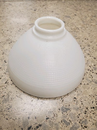 Antique Milk White Glass Torchiere Lamp Shade - For Floor Or Tab