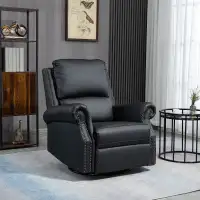 Manual Recliner Chair 360° Swivel Rocking Armchair Sofa